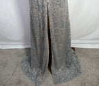 Vintage Sequin Halter - Open Back - Maxi Dress