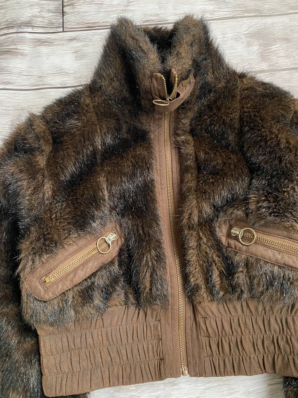 CROPPED 2000s JAPANESE ISSEY MIYAKE STYLE RARE LUXURY FAUX FUR  JACKET