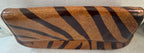 Vintage Francesco Biasia Tiger Stripe Leather Clutch Bag Italy Magnetic Snap