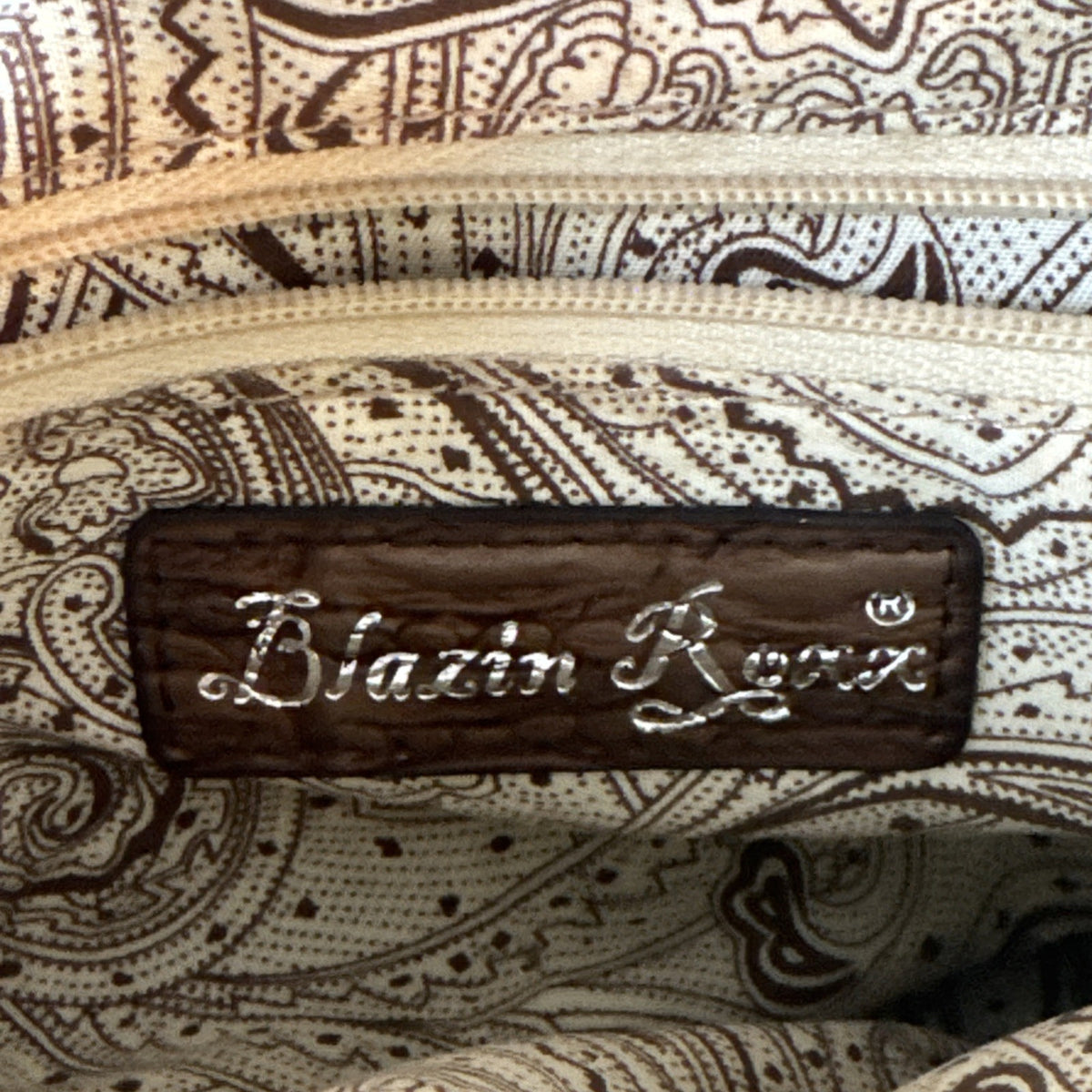 Blazin Roxx Winged Heart Peace Studded Southwestern Faux Leather Bag