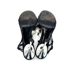 Vintage Dior Galliano 2004 Dog Tag Strappy Satin Heeled Sandals