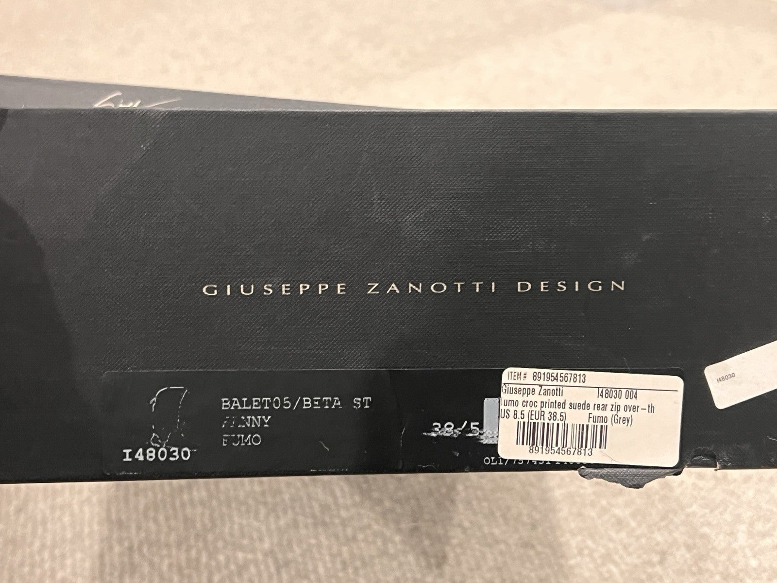 GIUSEPPE ZANOTTI Suede Croc Print Ballet Flat Pull On Boot Boots 38.5 / 8.5 Zip