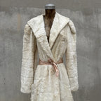 Vintage 1930s White Plush Teddy Bear Dressing Gown Ermie Art Deco Dress Coat