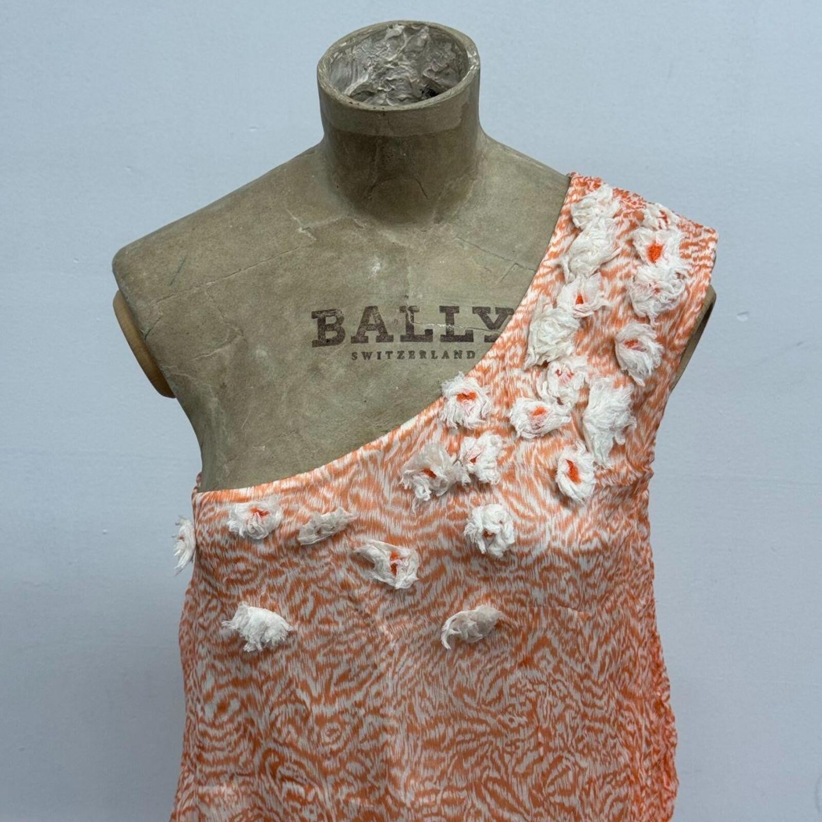 Vintage Y2K Jorya Jellyfish One-Shoulder Mulberry Silk Dress