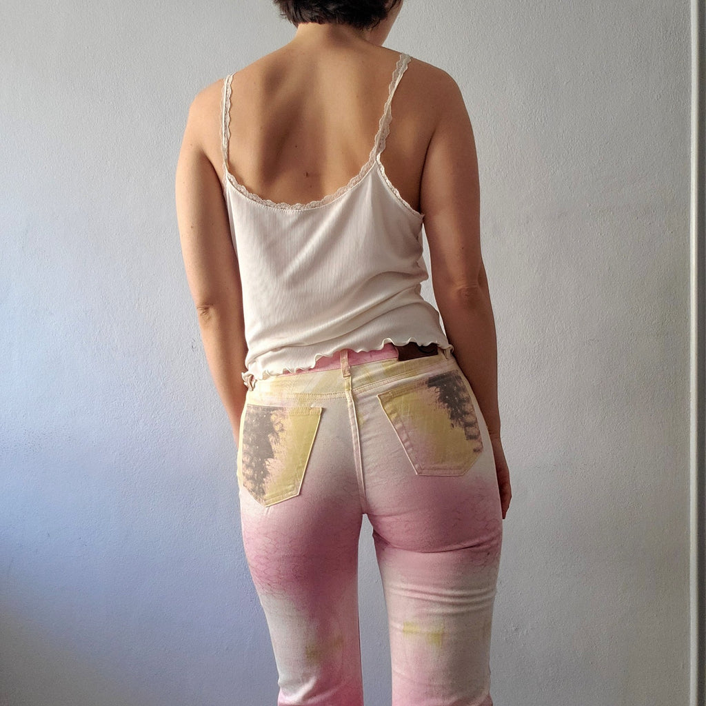 Roberto Cavalli vintage y2k abstract python print jeans