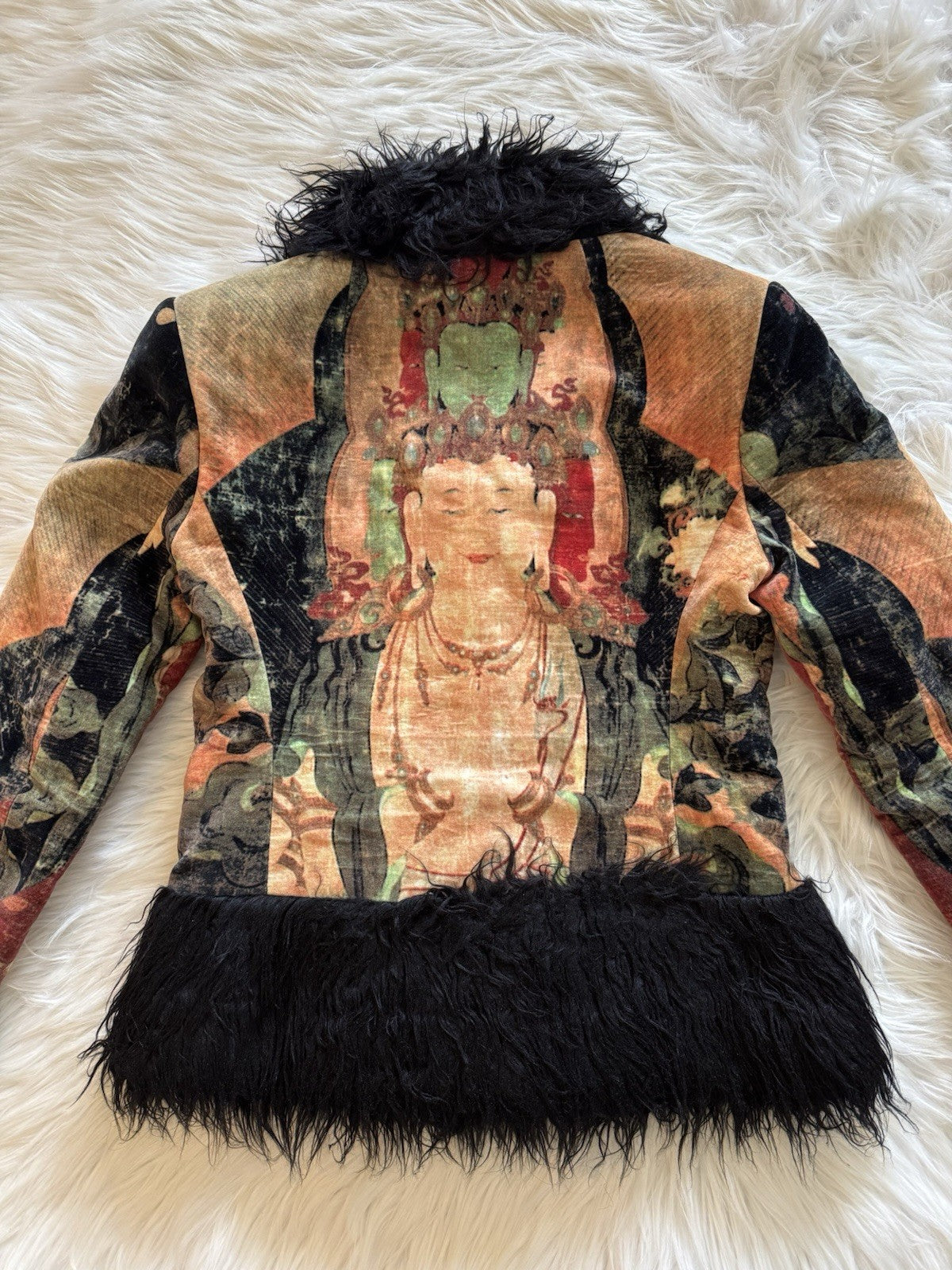 Vivienne Tam Buddha Fur Trim Coat Multicolor Size 1