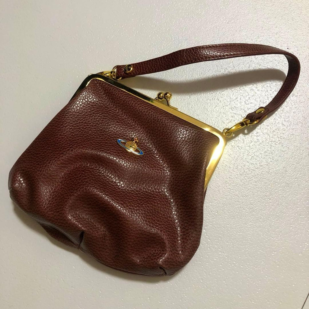 Vivienne Westwood Vintage Wine Red Leather Pouch Rare with Dust Bag #FA ZFA