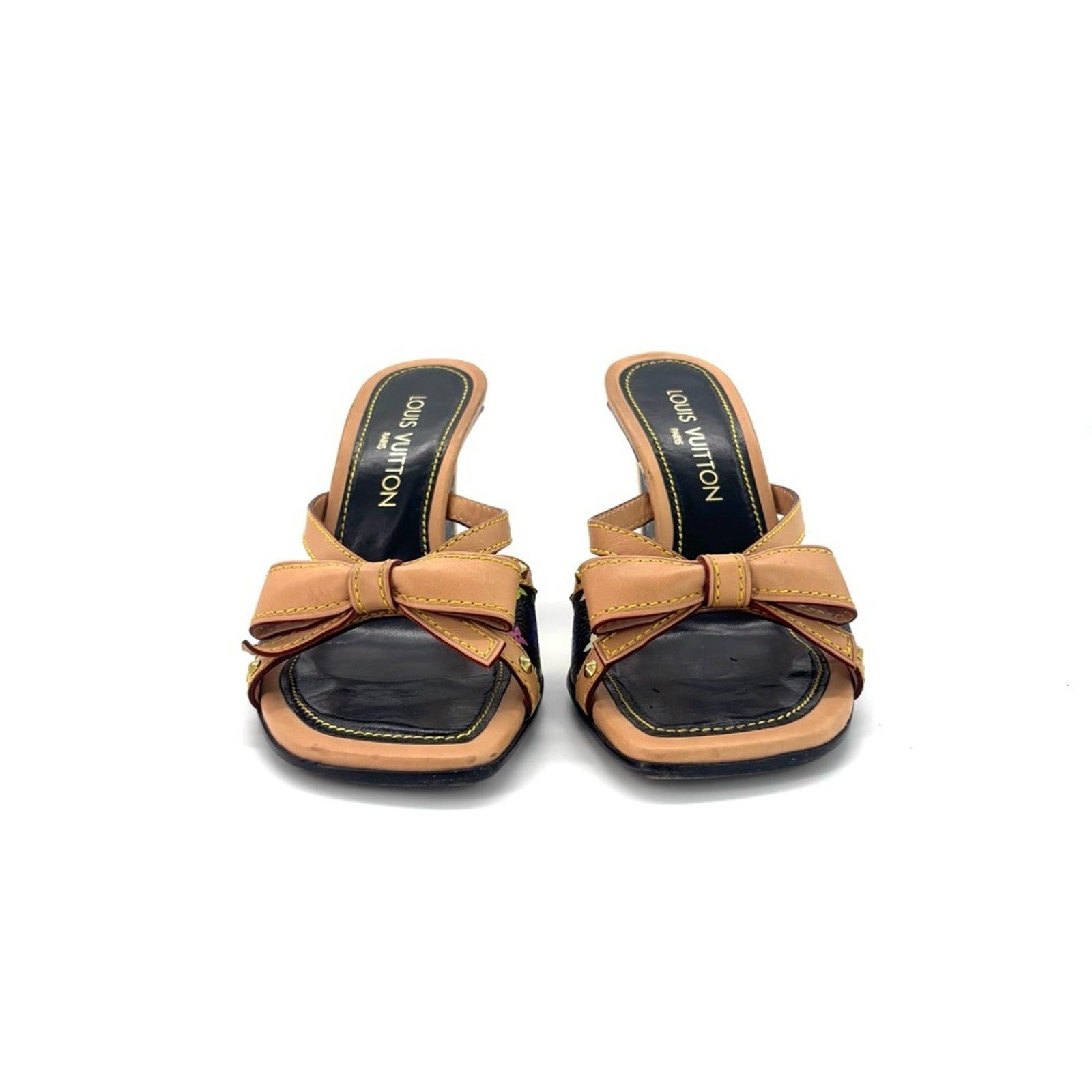 Louis Vuitton Takashi Murakami Retro Vintage Bow Monogram Wedge Sandals 37.5