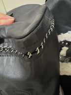 Chanel Black Lambskin Shoulder Bag Chain Strap Used