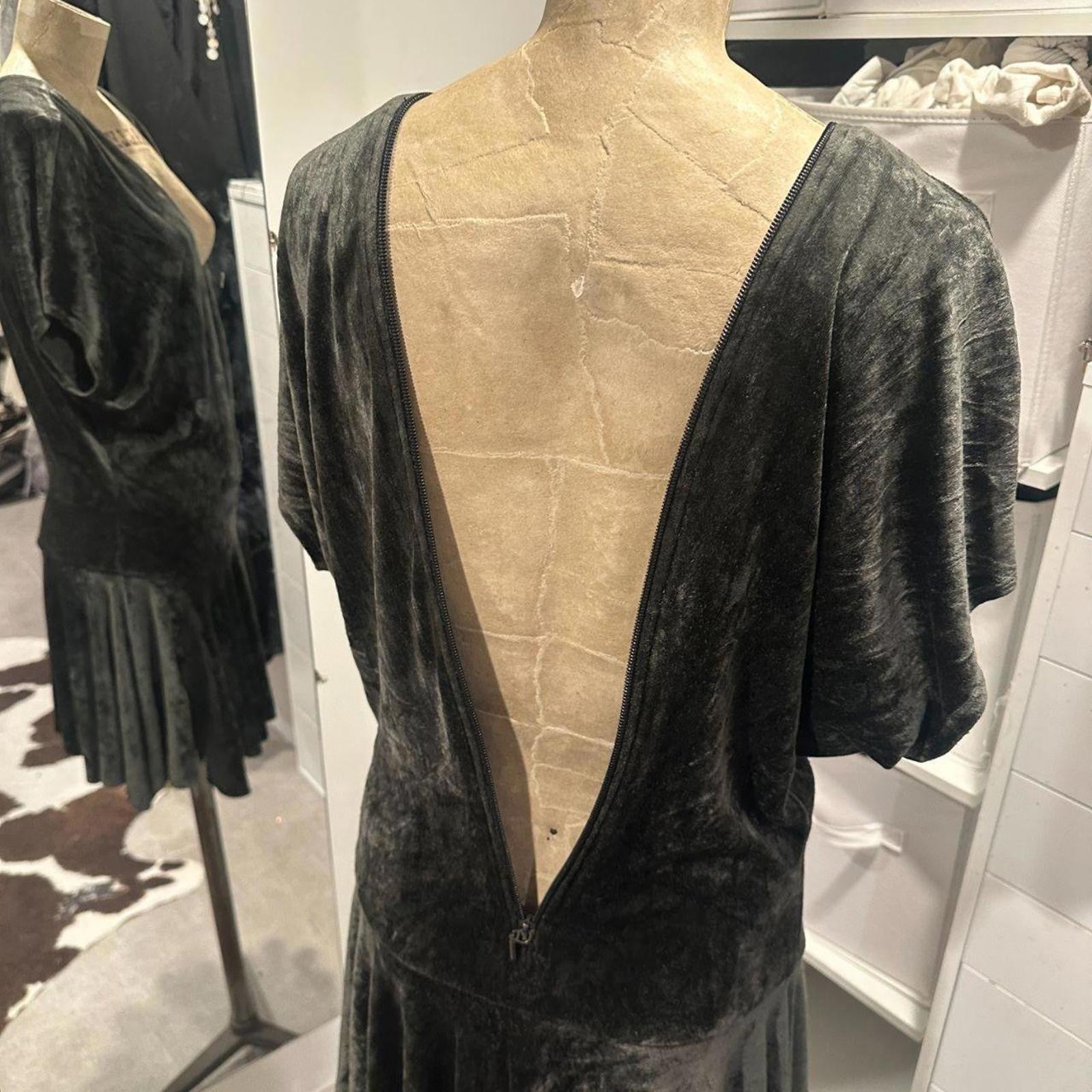 Ultra-Rare Plein Sud Jeans Adjustable Zip Velvet Mini Dress