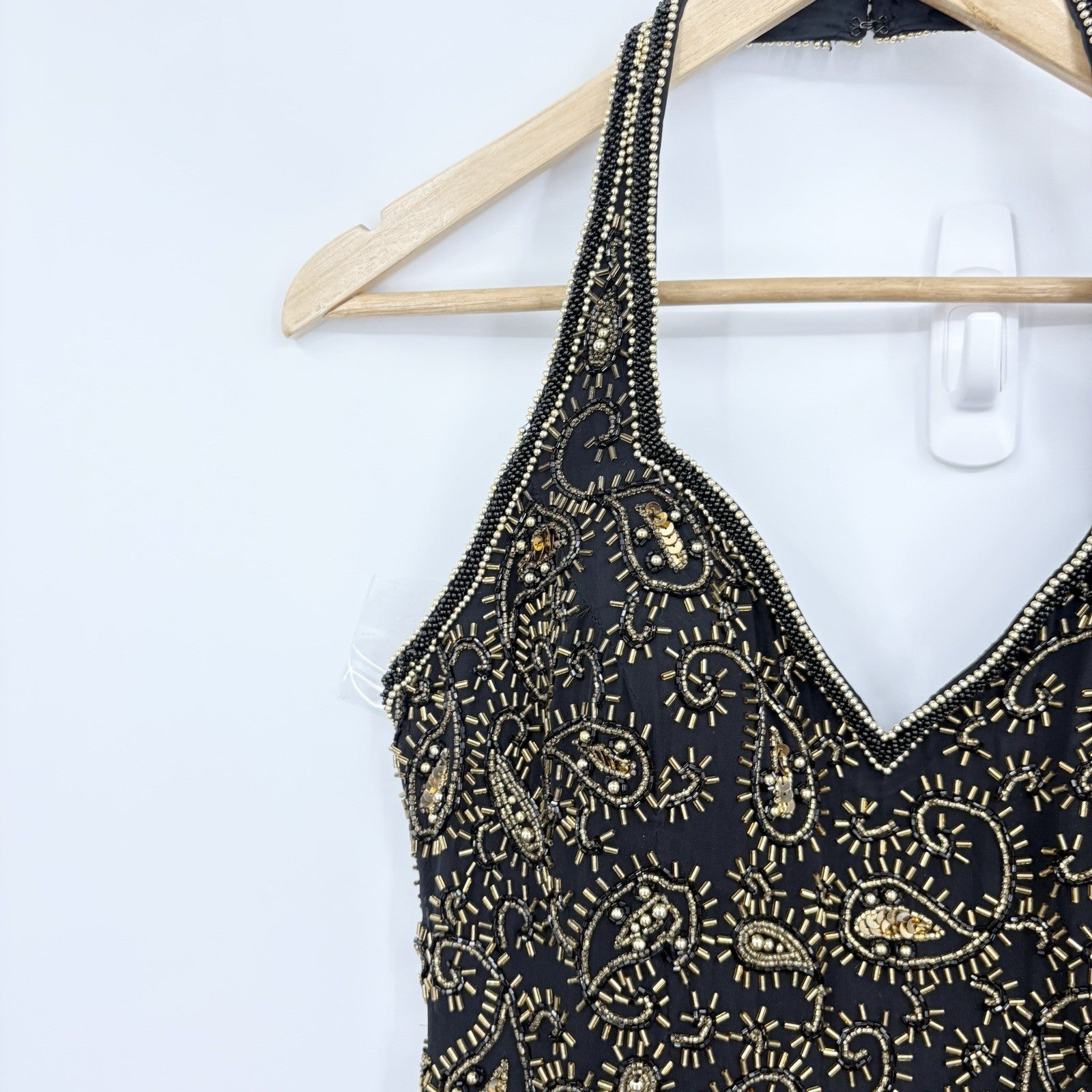 Vintage Niteline Beaded Halter Slip Dress