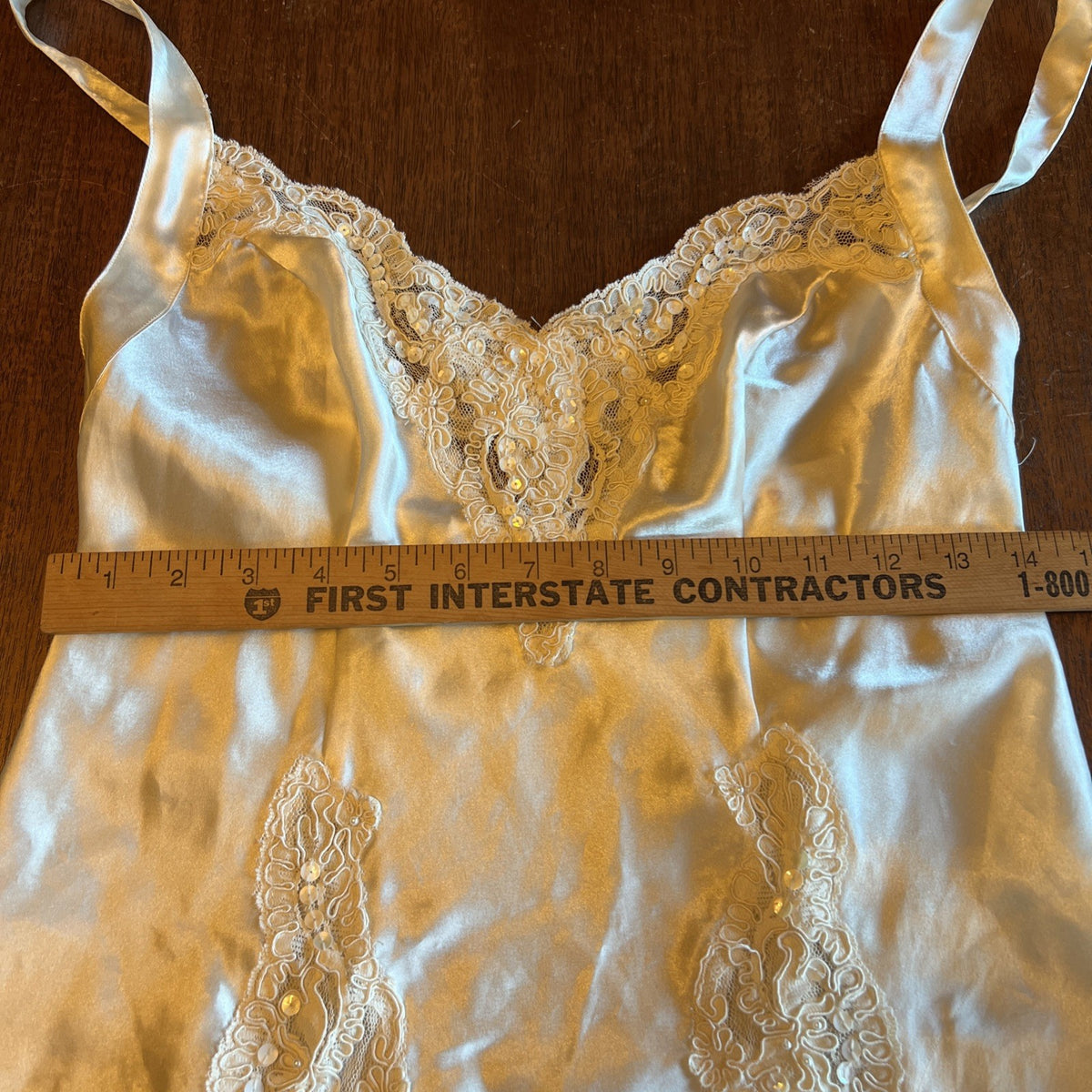 Vtg Victoria's Secret Slip Dress Chemise Sz S Ivory Lingerie 90s Coquette Bridal