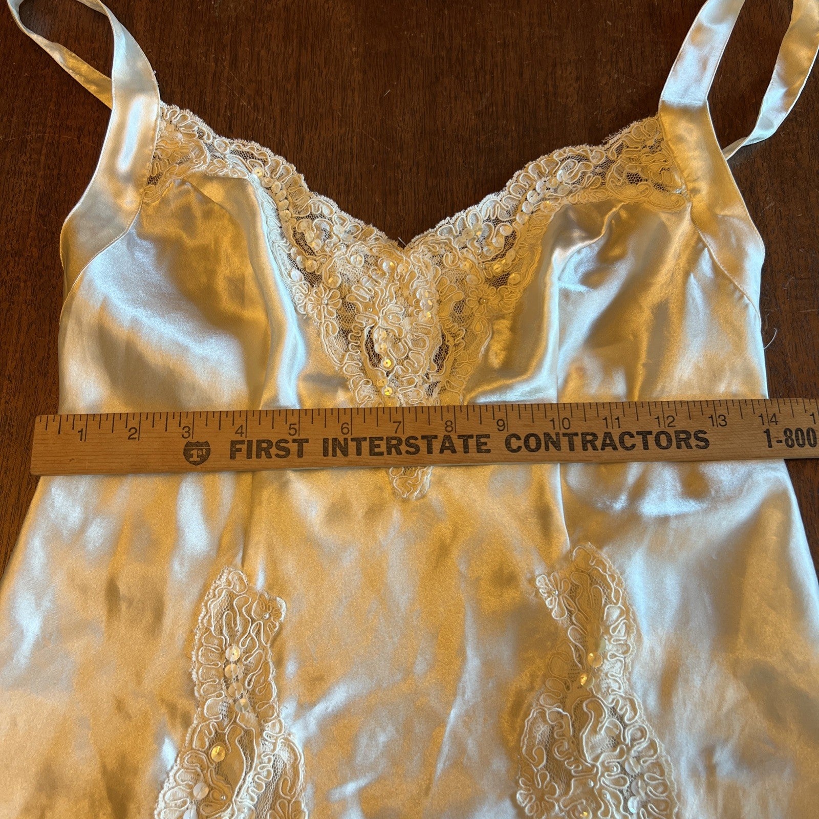 Vtg Victoria's Secret Slip Dress Chemise Sz S Ivory Lingerie 90s Coquette Bridal