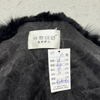 Vintage Y2K Jet Black Rabbit and Fox Fur Jacket