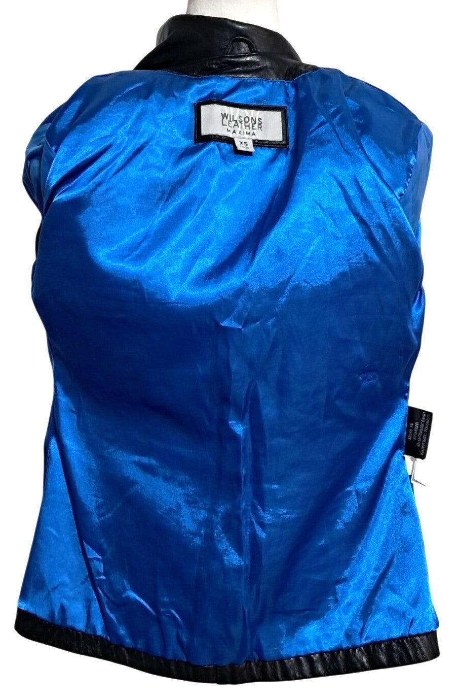 Vintage 1990s Wilsons Leather Maxima Womens Black Fitted Button-Up Blazer Jacket