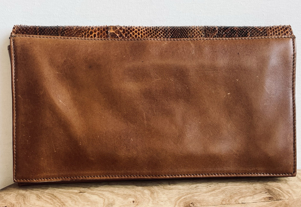 Vintage Python And Leather Clutch Purse With Strap Vintage Argentina Arnoleo’s