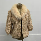 Vintage Y2K Pastel Rabbit and Fox Fur Jacket