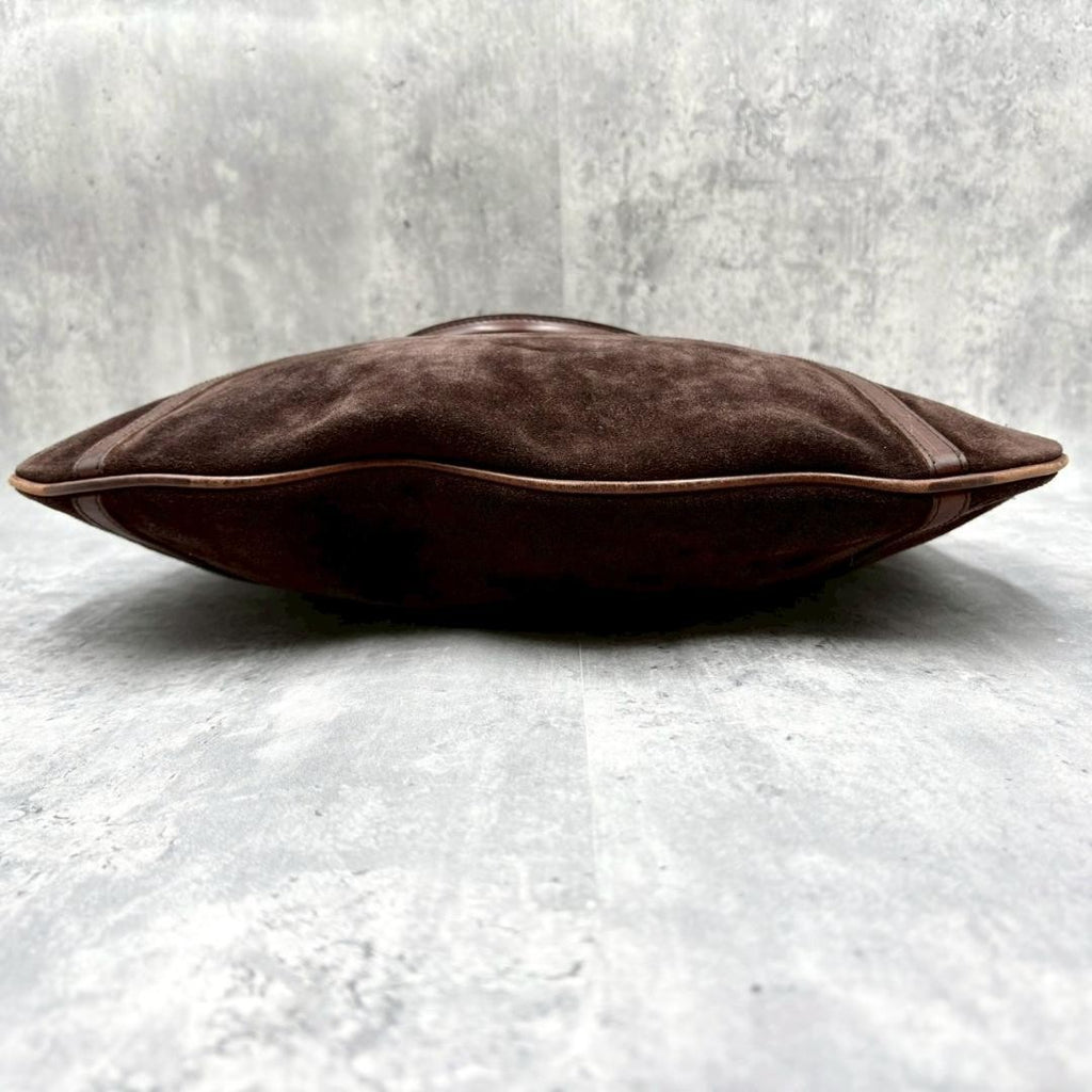 Ralph Lauren Vintage Suede Leather Hobo Shoulder Bag Brown