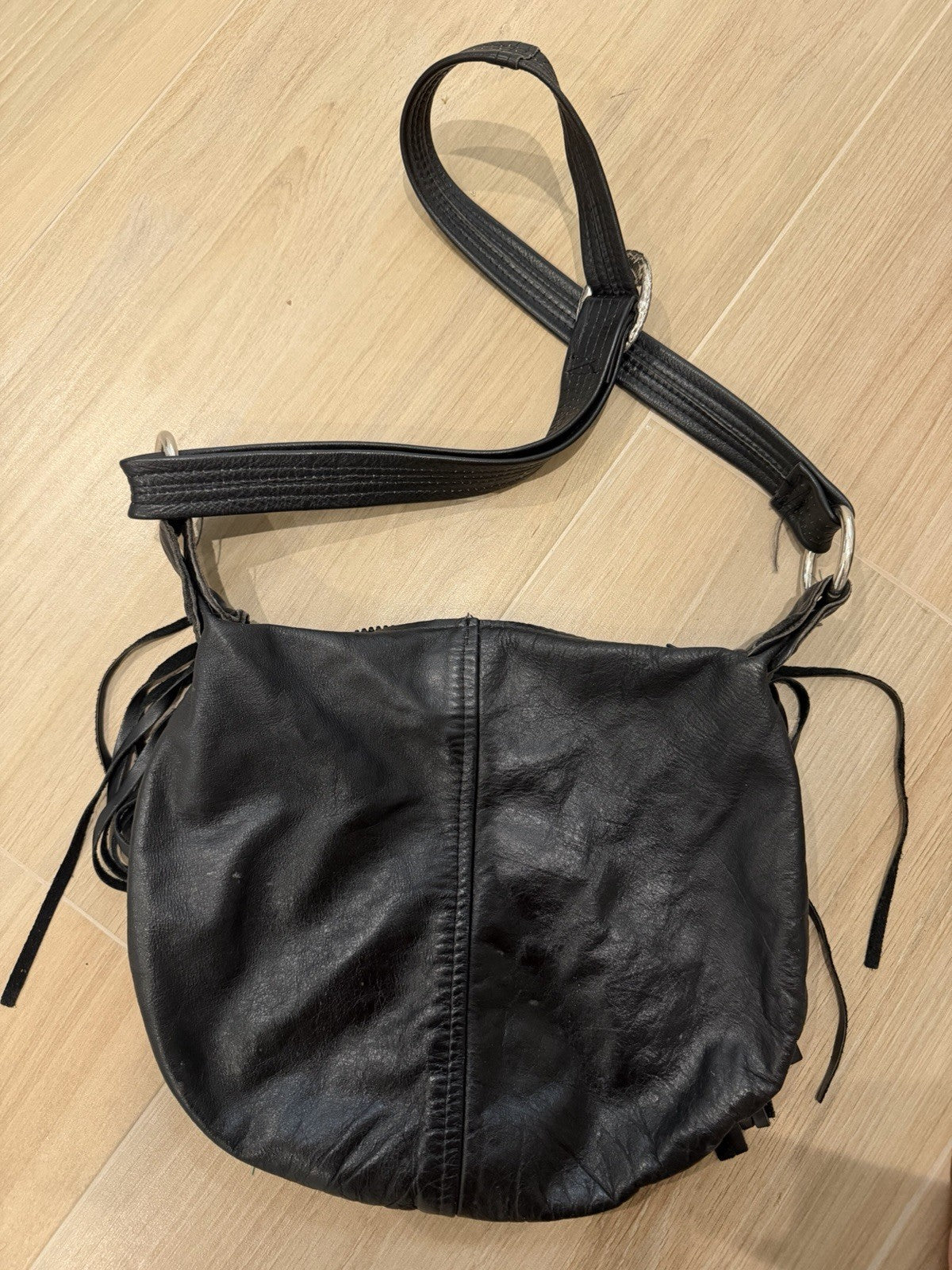 Vintage Western Boho Genuine Leather Crossbody Fringe Purse