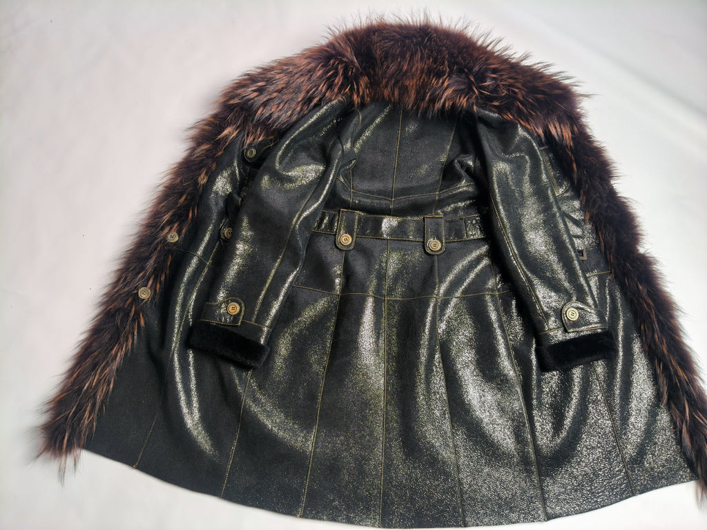 Penny Lane Belted Sheepskin Shearling Coat Size L