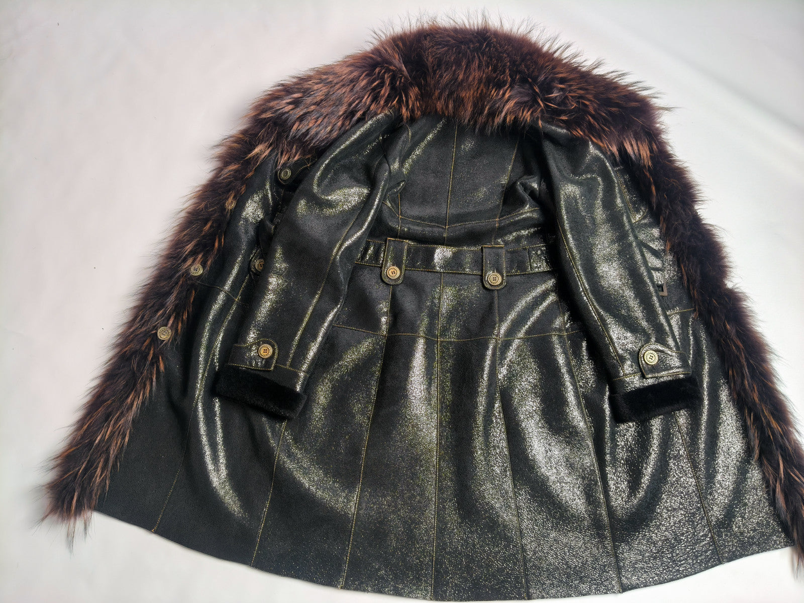 Penny Lane Belted Sheepskin Shearling Coat Size L