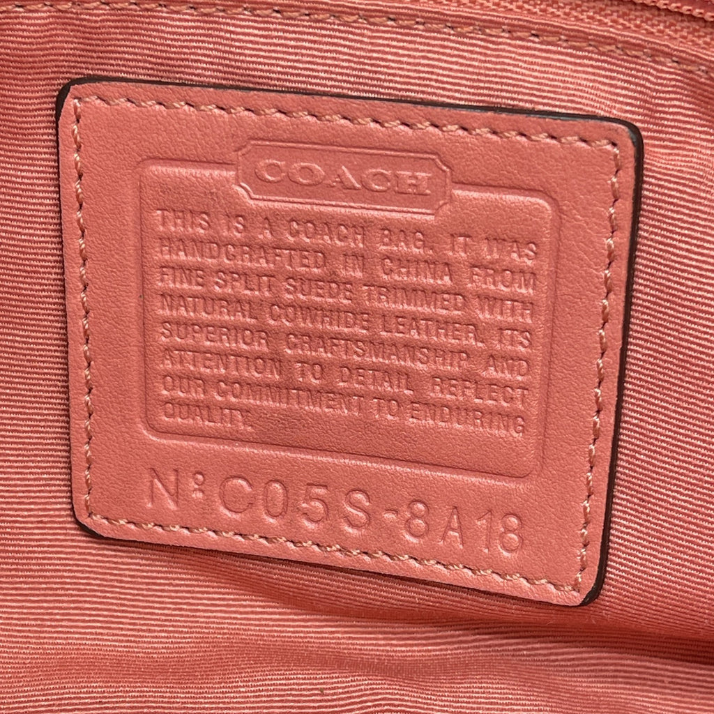 Vintage Coach Y2K Demi Soho Flap Shoulder Bag Suede 8A18 Salmon Pink Pre-Owned