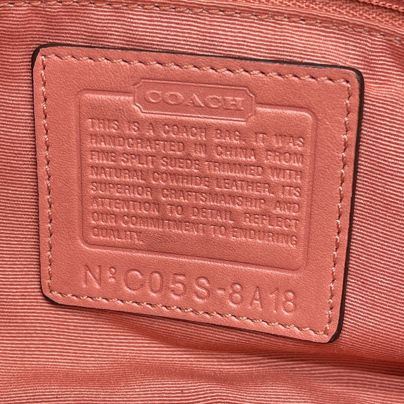 Vintage Coach Y2K Demi Soho Flap Shoulder Bag Suede 8A18 Salmon Pink Pre-Owned