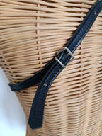 Vintage 40s 50s Black Leather Ponyhair Shoulder Bag - Prentice Zip, Belt Loops-