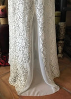 Chiffon Lace Vintage Shirley Of Hollywood Maxi Long Nightgown Full Slip Lingerie