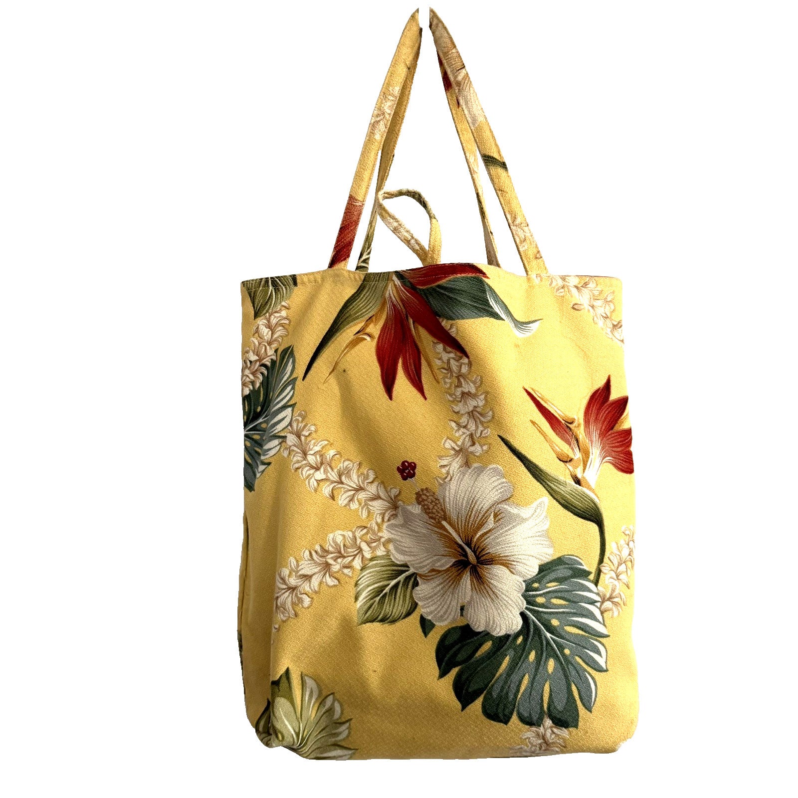 DESIGNER Women's Medium Yellow Multicolor Cotton Reversible Tote