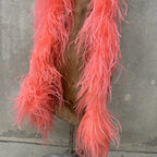 Vintage 1930s Pink Ostrich Feather Boa Scarf Shawl Old Hollywood Dress Accent
