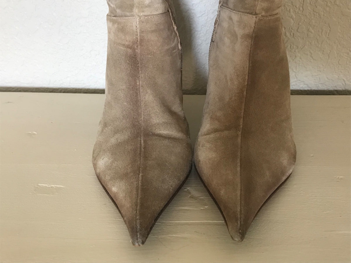 Aldo Y2K Suede and Leather Knee High Boots Pointed Toe Stiletto Heel Ombré