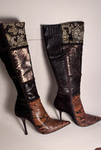 Le Silla Vero Cuoio Knee-High Boots Snake Skin|Fur|Italian Leather– EU36 / US5.5
