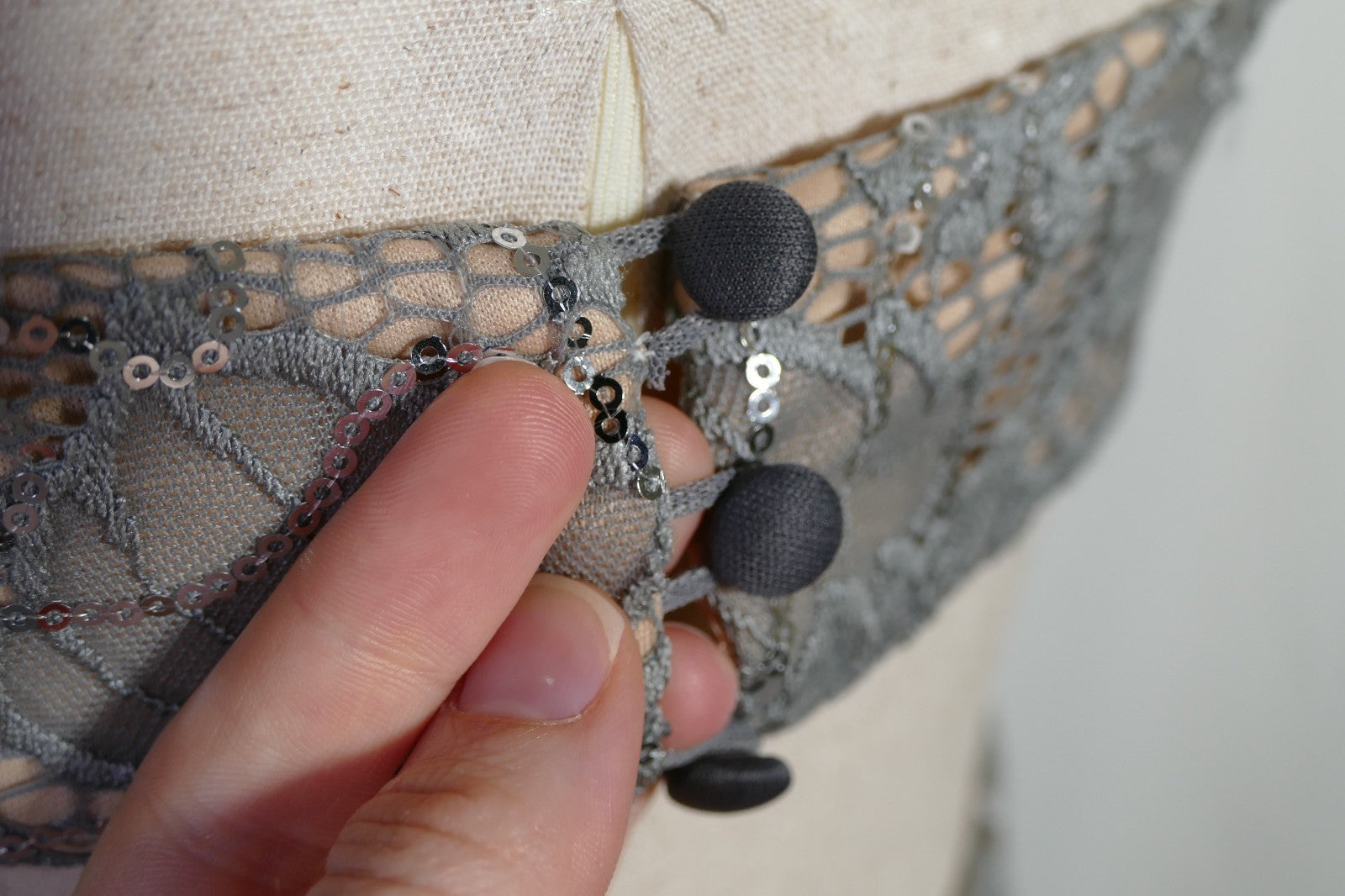 Vintage Sequin Halter - Open Back - Maxi Dress