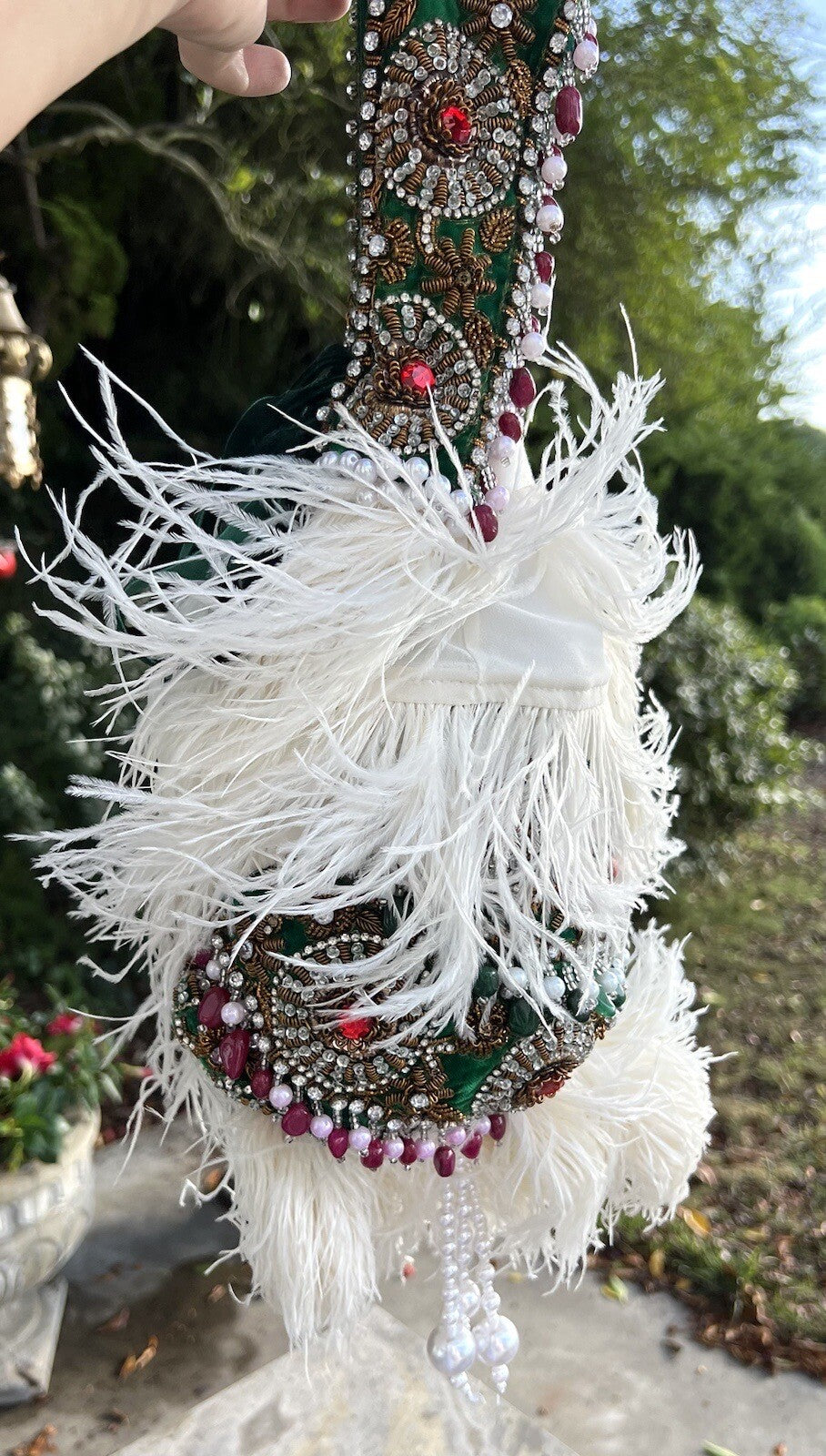 Vintage Ostrich Feather Handbag