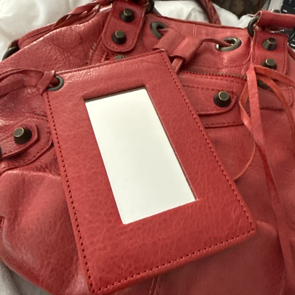 Vintage Balenciaga class mini pompon leather hand bucket bag with double handle