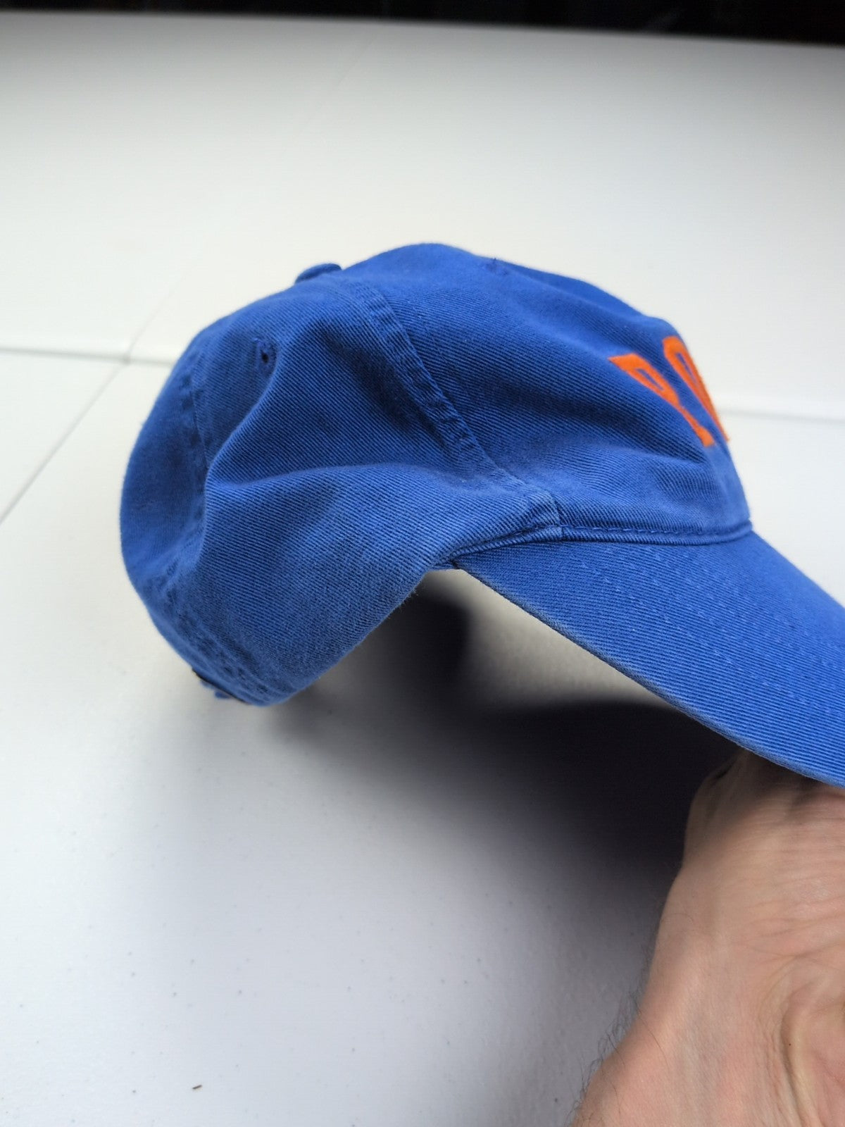 Vintage Polo Sport Ralph Lauren Spell Out Cap Hat Mens Adjustable Blue Orange