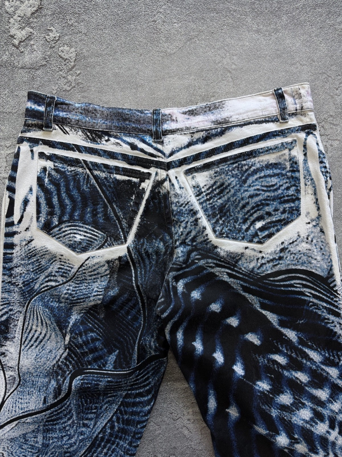 Vintage 2000's Roberto Cavalli Abstract Psychedelic Print Jeans Pants sz XL