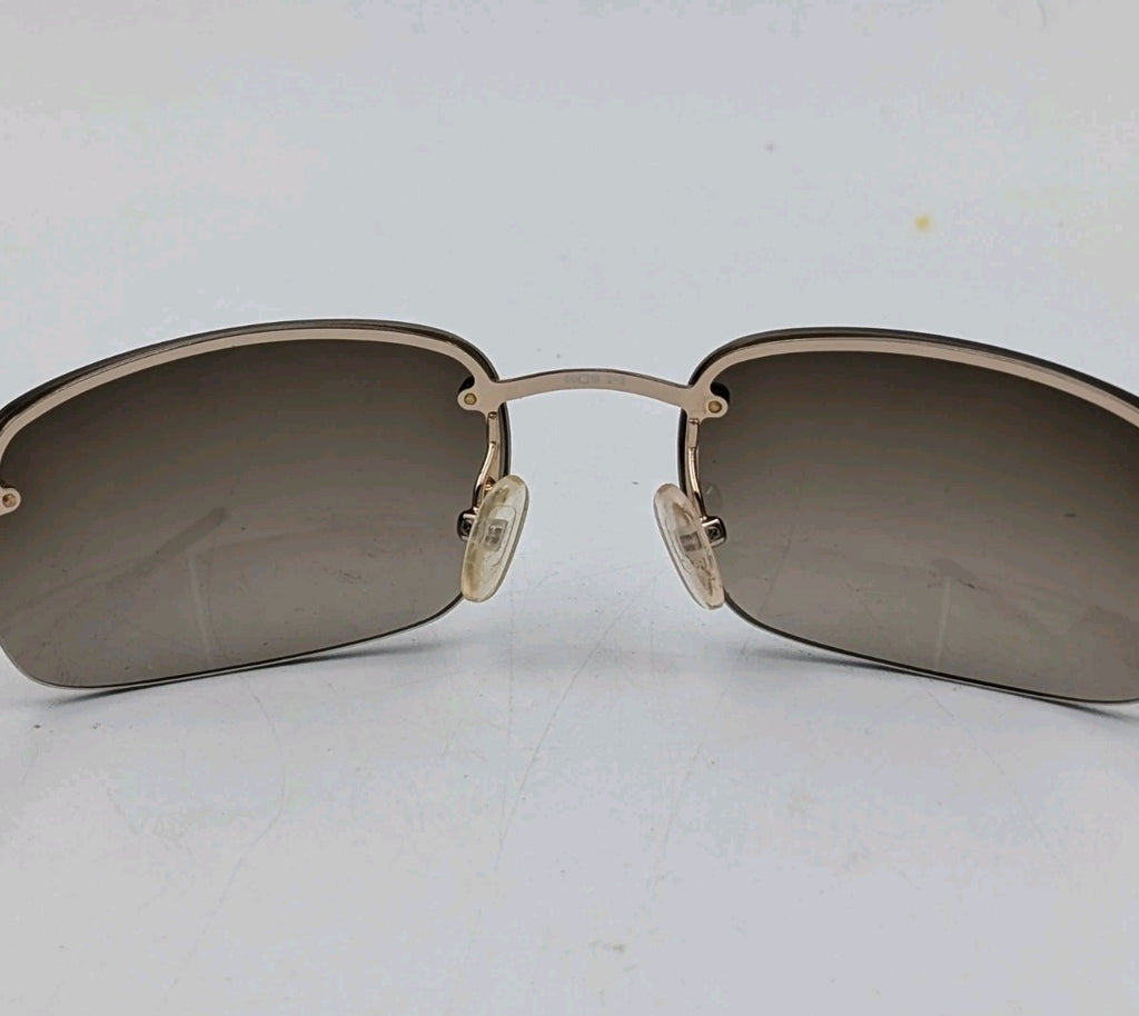 Vintage Burberry B8926/S Rimless Sunglasses Brown Gradient Gold Safilo W/ Case