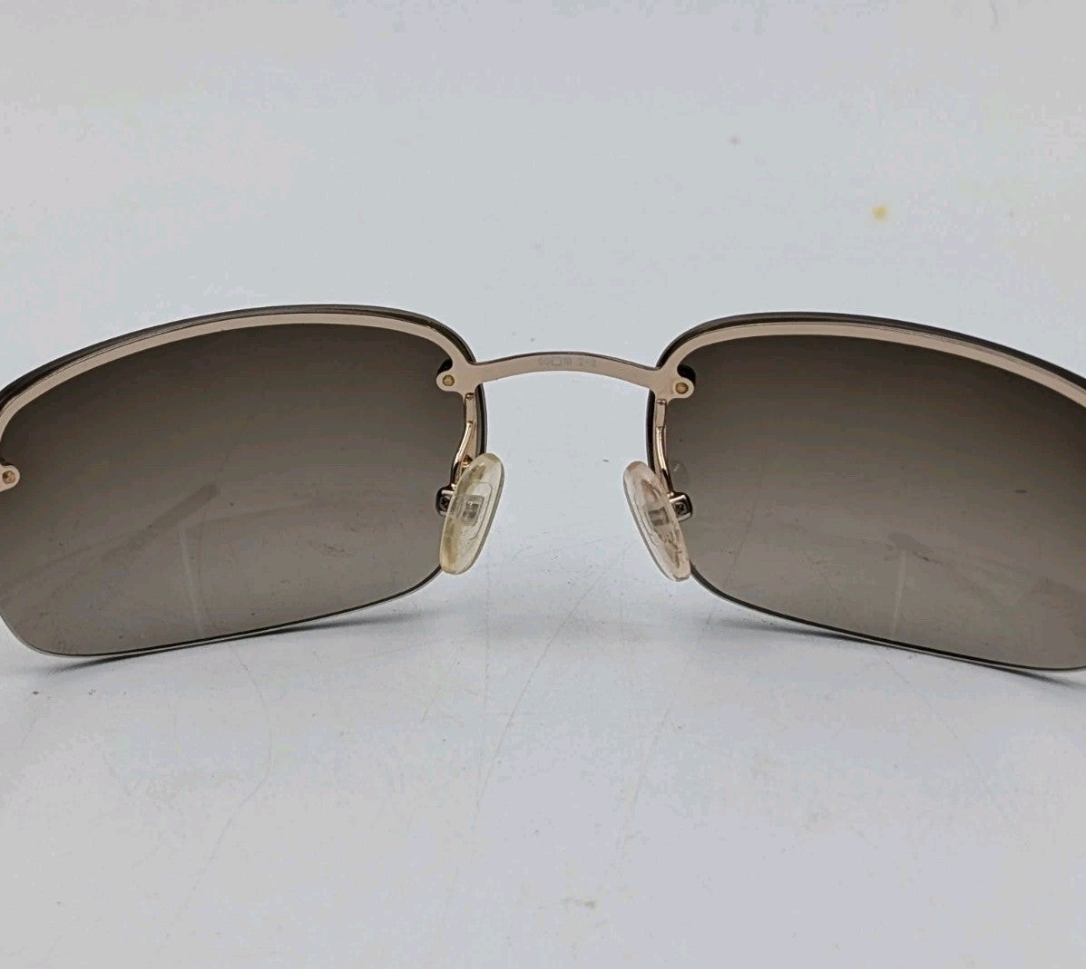 Vintage Burberry B8926/S Rimless Sunglasses Brown Gradient Gold Safilo W/ Case