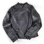 Excelled Leather Jacket Women’s Small Black Leather Short Biker Moto Lace Up
