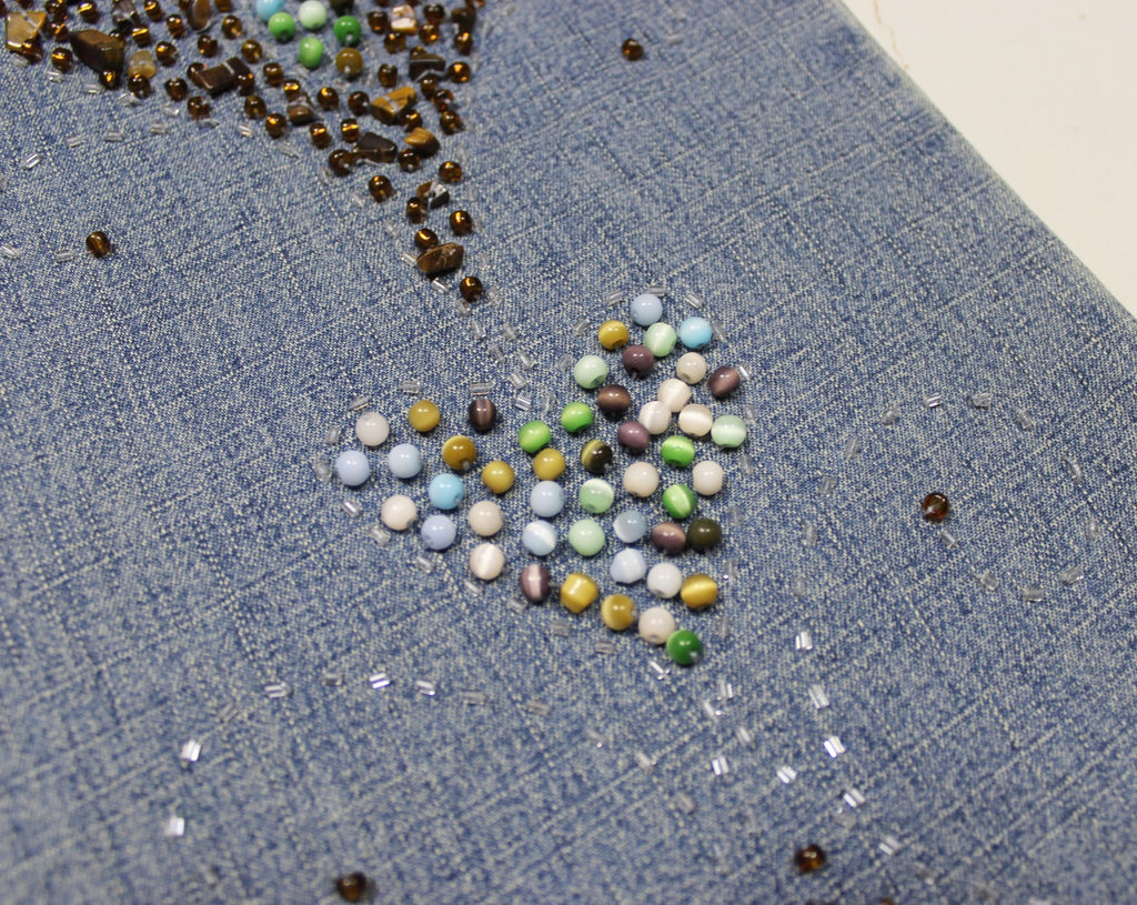 Cache Y2K Embellished Flared Denim Jeans Size 8