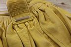 Isabella Fiore Large Yellow Leather Whipstitch Tassel Hobo