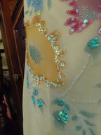 Vintage Cache Yellow Beaded Maxi Dress