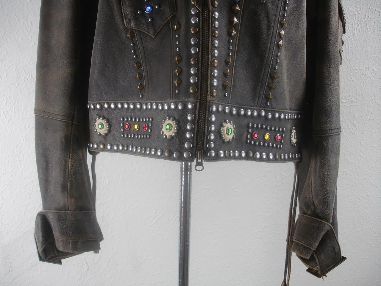 Double D Super Chief Biker Jacket Brown Leather Large