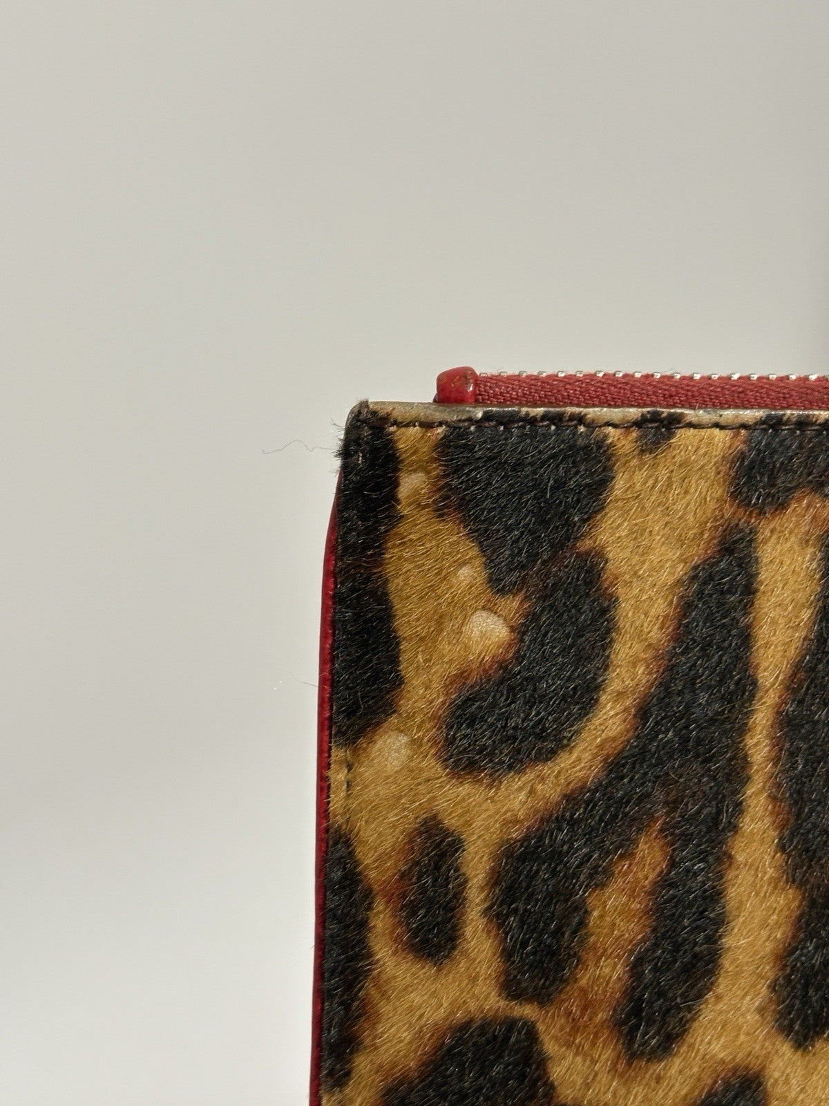 Vtg Christian Dior by John Galliano Leopard Print Pony Hair Clutch Bag