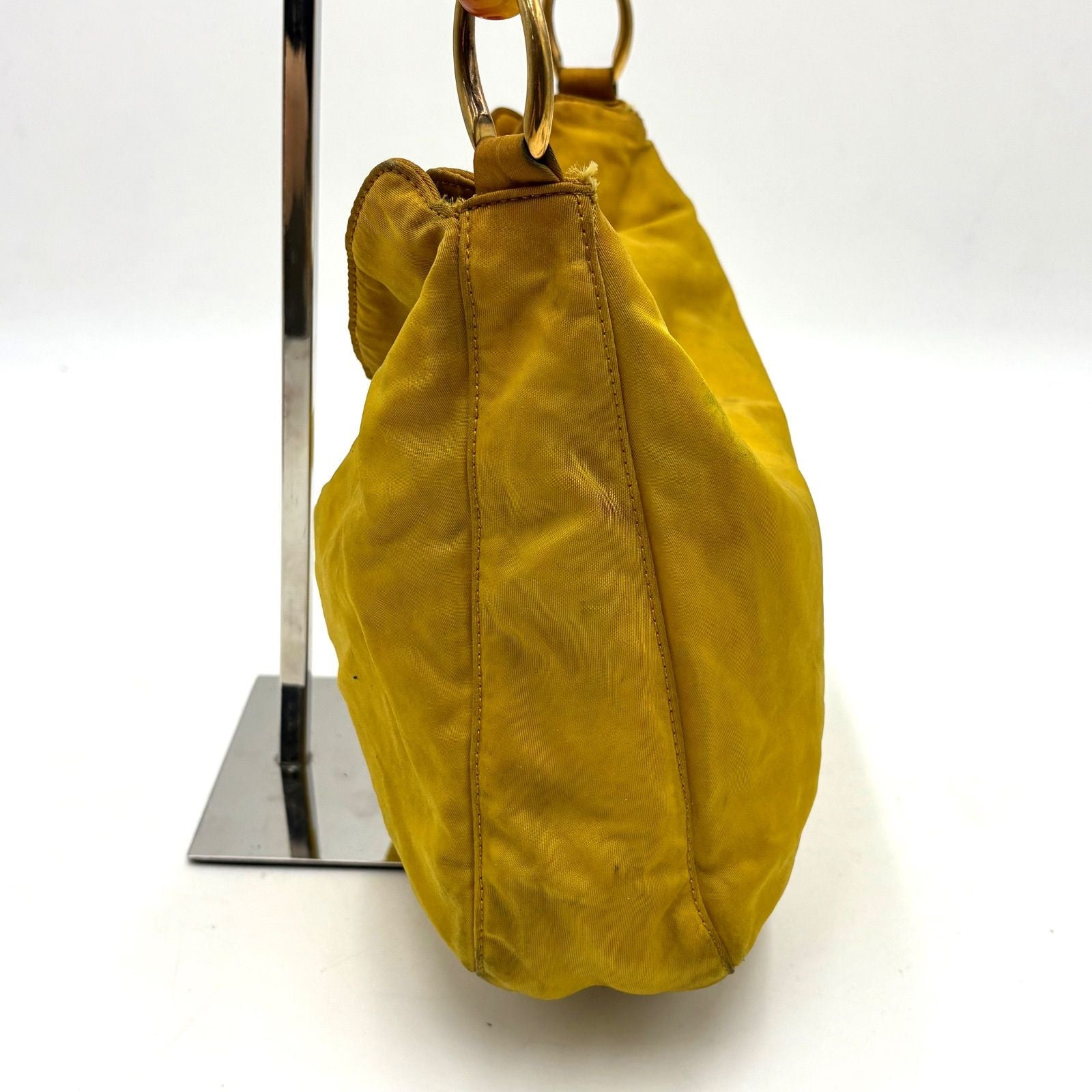 Vintage Christian Dior Yellow Nylon Shoulder Bag - Made in Italy