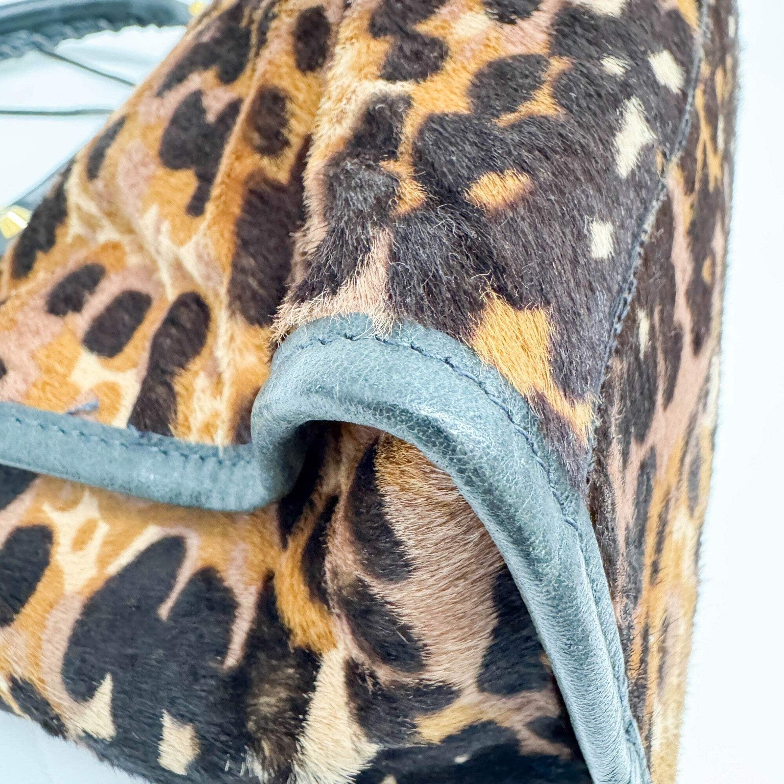 BALENCIAGA The City Brown Animal Print Pony Hair Two Way Bag
