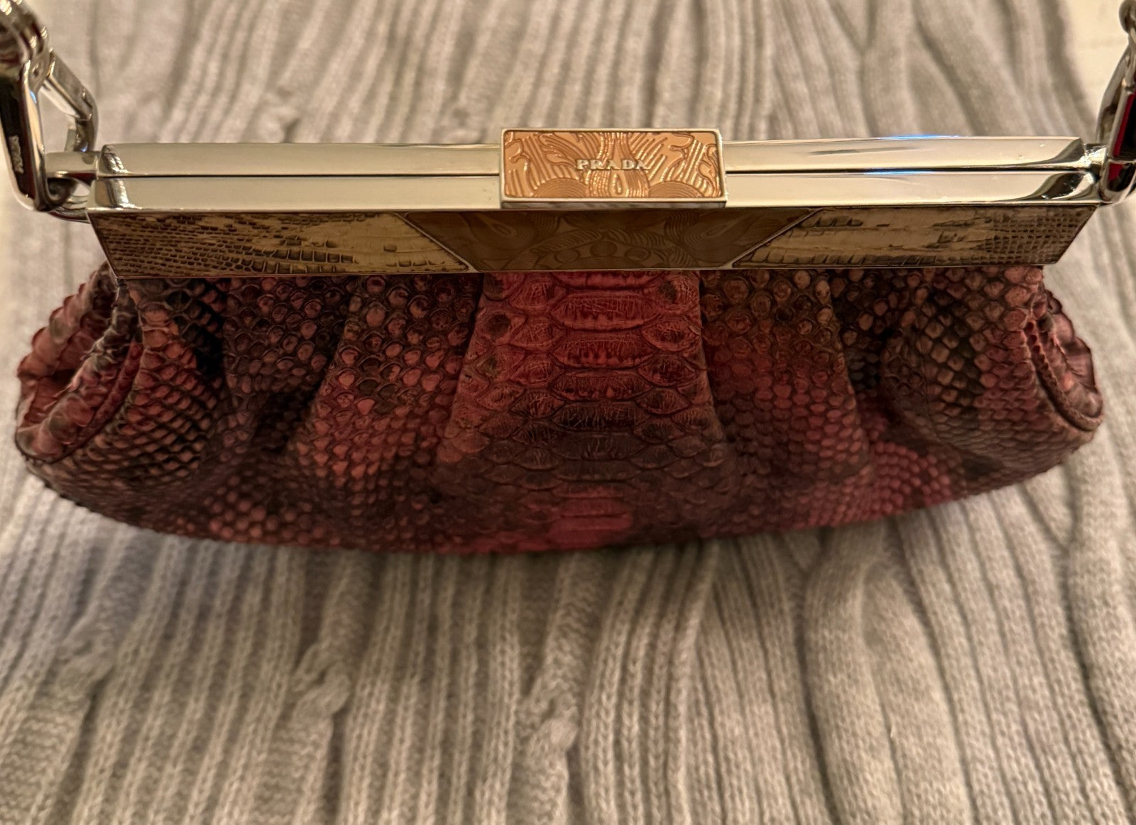 Vintage Prada Python with Lizard Handle and accents handbag