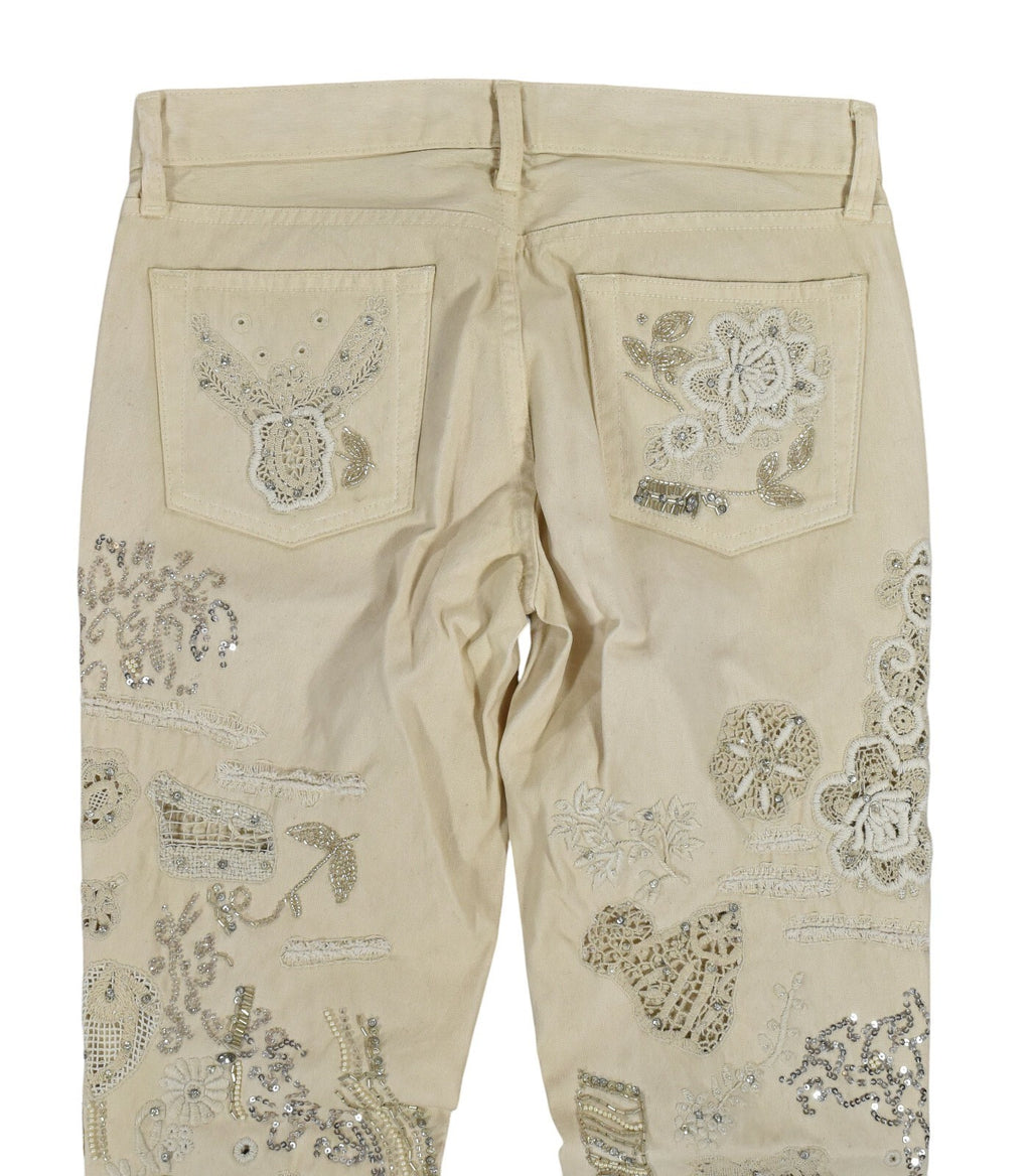 Ralph Lauren Purple Label Metal Embellished Cotton Jeans Pants 4 New $8000